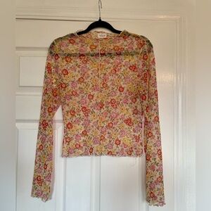 Le Lis Multicolor Floral Long Sleeve Top